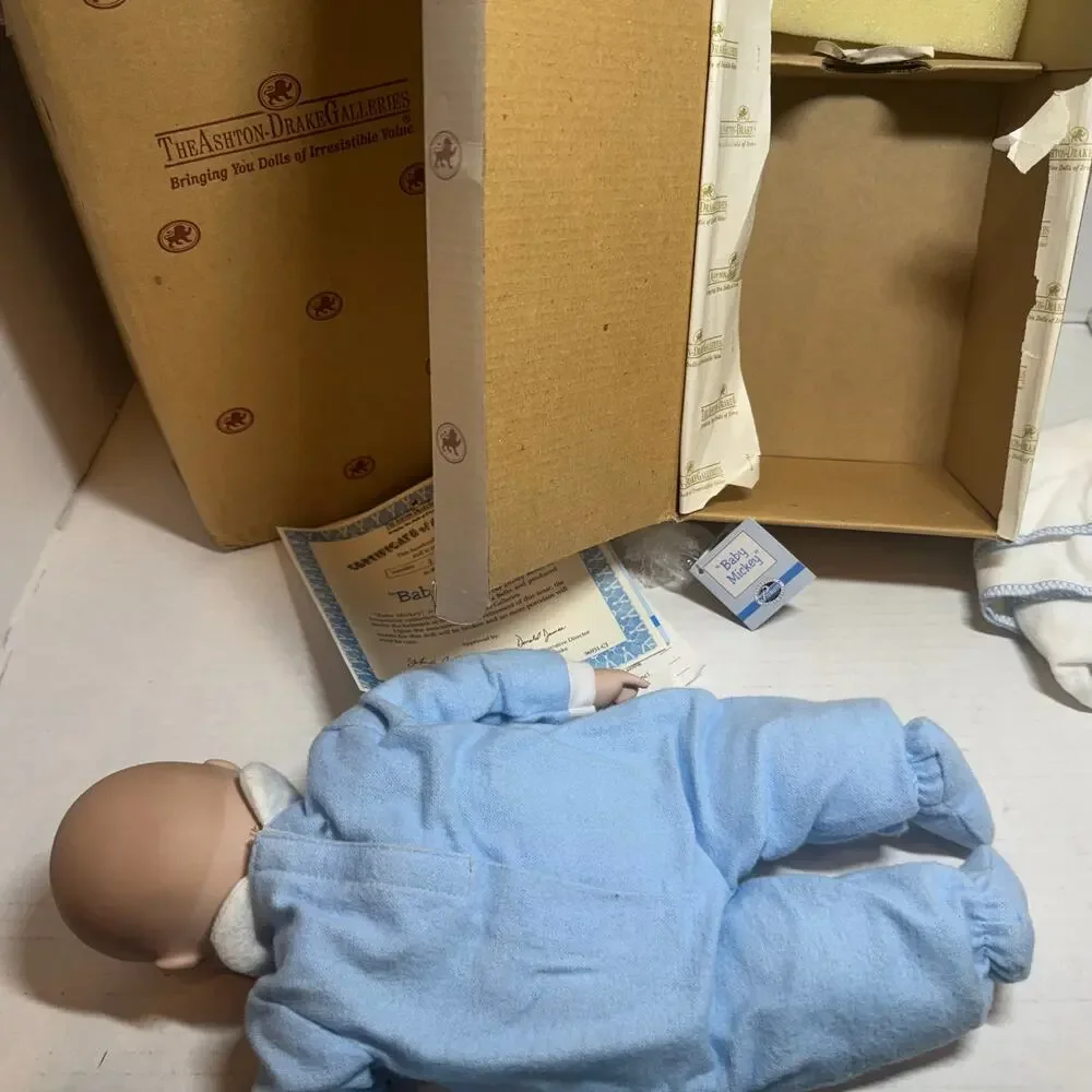 Vintage 90s The Ashton Drake Galleries Baby Mickey Doll Missing Acessories